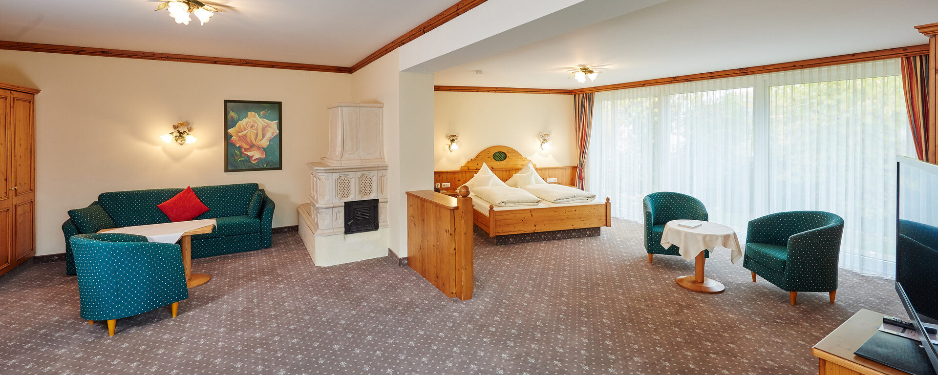 Eine Komplettaufnahme der Junior-Suite im Hotel am See